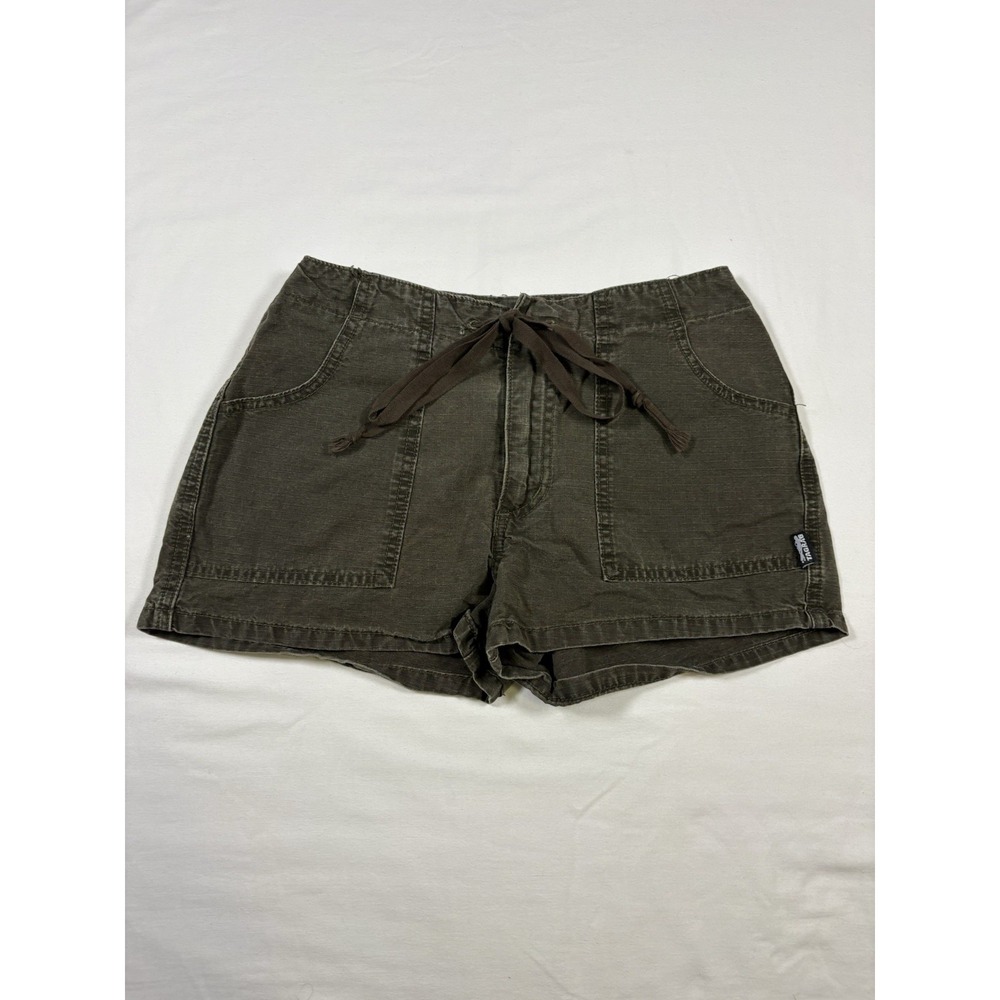 Vtg 90s Tag Rag Utility Shorts Womens 3 Green Cotton Canvas Made in USA Gorpcore